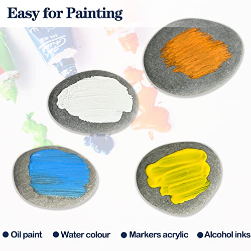 Simetufy 35 Pcs Large Painting Rocks, River Rocks for Painting, 2"-3" Flat Rocks for DIY Arts, Hand Selected Smooth Stones for DIY Crafts Simetufy