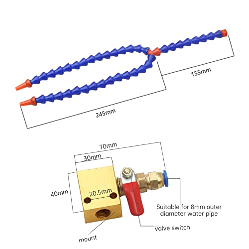 Walfront Bidirection Mist Coolant Lubrication Spray System for 8mm Air Pipe CNC Lathe Mill Drill Carving Machine Walfront