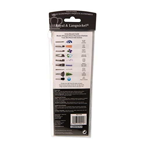 Royal & Langnickel Royal Zip N' Close Gold Taklon Clear Acrylic Handle Shader 6-Piece Brush Set Royal & Langnickel