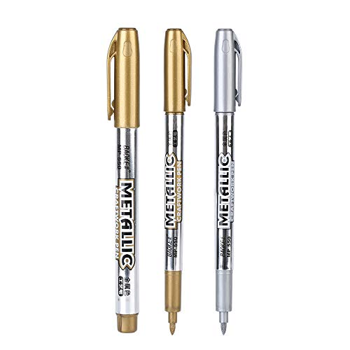 MYARTOOL Metallic Marker Pens, Gold Metallic Permanent Markers for Artist Illustration, Crafts, Gift Card Making, Scrapbooking, Fabric, DIY Photo MYARTOOL