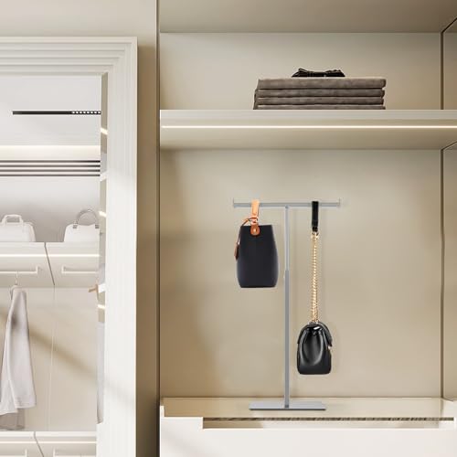 Polmart Countertop Jewelry/Scarf/Handbag T-Bar Display Stand with Adjustable Height - Silver (1 - Pack) Polmart