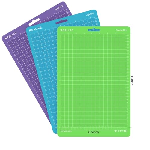 REALIKE 8.5”x12” Cutting Mat for Cricut Joy Xtra (StandardGrip, LightGrip, StrongGrip 3 Mats), Variety Adhesive Cutting mats for Cricut Joy Xtra REALIKE