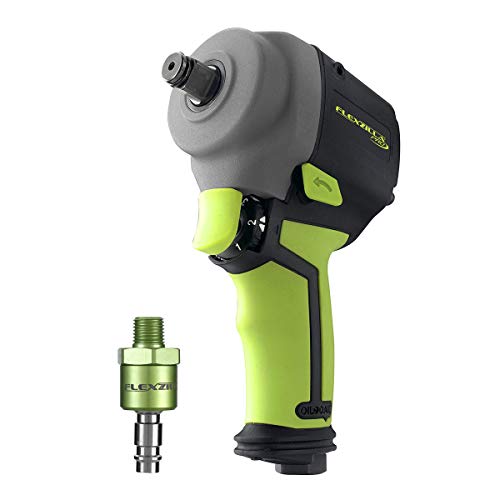 Flexzilla Pro Mini Impact Wrench, 1/2" Drive, with High Flow Ball Swivel Plug - AT1475FZ Flexzilla