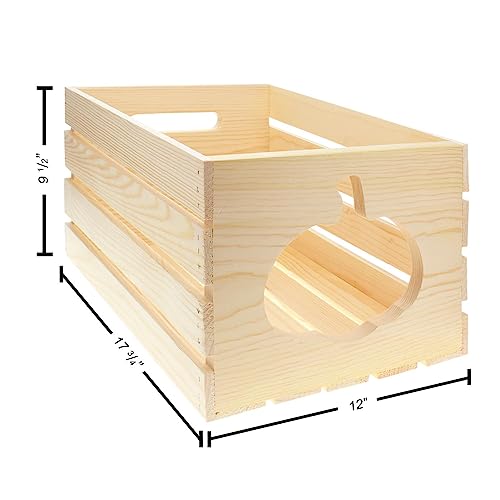 LEISURE ARTS Good Wood Wooden Crate with pumpkin cutout, wood crate unfinished, wood crates for display, wood crates for storage, wooden crates LEISURE ARTS