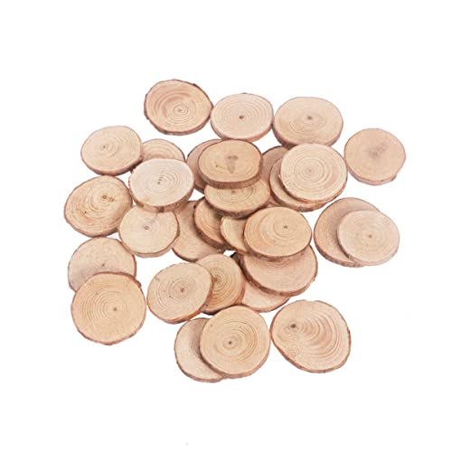 PartyKindom Natural Wood Slices for Centerpieces, 30 Pcs Round Wooden Discs Unfinished Wood Slices Wood Cookies Tree Slices Wooden Circles for Crafts PartyKindom