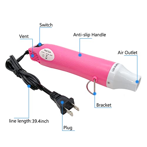 Heat Gun, Mini Hot Air Gun for DIY Crafts Portable Heat Air Gun Tool for Embossing Shrink Wrapping Drying Paint QYQRQF