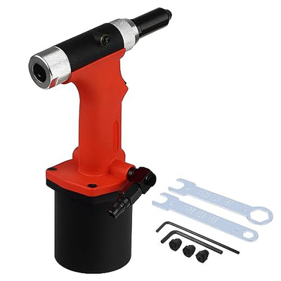 SHININGEYES Heavy Duty Air/Hydraulic Rivet Gun Professional Riveting Tool 1/4" air Power Tool no Self Suction Style (No- Self-Suction Style)