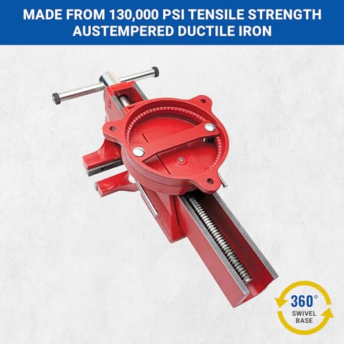 Yost Vises ADI-8 Heavy Duty Vise | 130,000 PSI Tensile Strength Austempered Ductile Iron Bench Vise | 8 Inch Jaw Width with a 360 Degrees Yost Vises