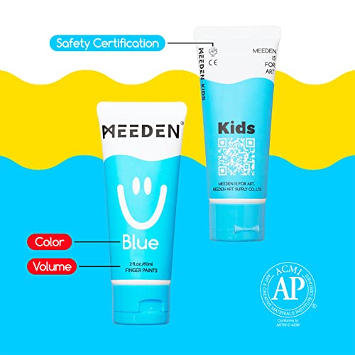 MEEDEN Finger Paints for Kids, Washable Kids Finger Paint Non Toxic Finger Painting Set for Toddlers 3+ Age Art Painting Supplies Gift for Baby Hand MEEDEN