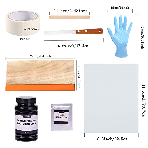 Caydo 46 Pieces Screen Printing Kit with 4 Color Screen Printing Ink, 2 Size Screen Printing Frame and Squeegees for Screen Printing Caydo