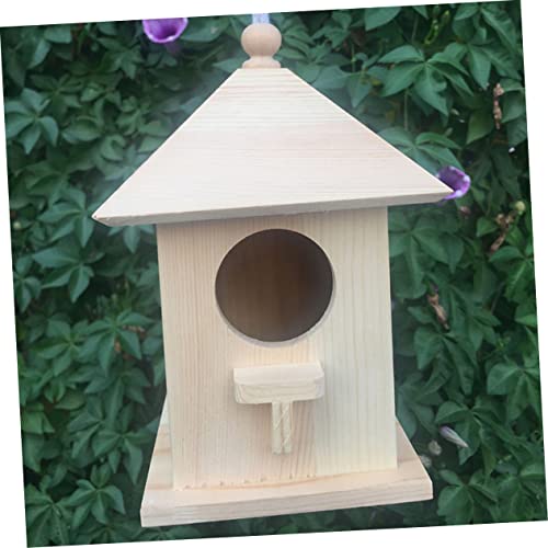 Yardwe 1pc Bird Houses for Outside DIY Kits Bird House Craft Mini Bird Hanging Birdhouse Crafts Kit Wooden Garden Decoration Bird House for Outside Yardwe