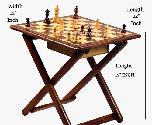Star InternationalHandmade Magnetic Chess Table Rosewood Wood | Chess Set with Folding Game Board | Home, Office, Travelling and Gift Uses|100% STAR INTERNATIONAL