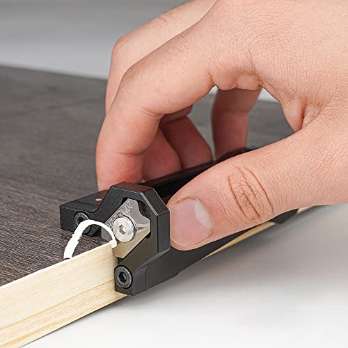 Woodworking Veneer Edge Trimmer - R1+R2 Chamfer Plane, Edge Banding Cutter, Manual Planer Blade, Burr Scraper for Board & Wood Surfaces ViewReal