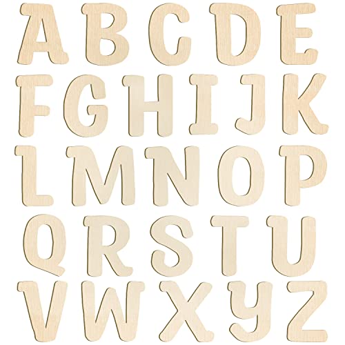 She Love 6 inch Wooden Letters 26pcs Wooden Alphabet Letter for Crafts Unfinished Wood Letters for Home Wall Decor Kids Arts Painting DIY Learning