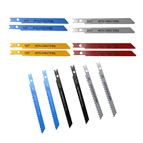 Saihisday 14PCS U-Shank Jigsaw Blades Jig Assortment for Wood Metal Cutting Saihisday