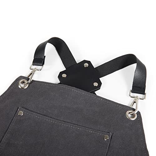 LEGACY - a Picnic Time brand Collins Mixologist Apron Waxed Canvas with Corkscrew and Bottle Opener, One Size, Gray with Black Accents PICNIC TIME
