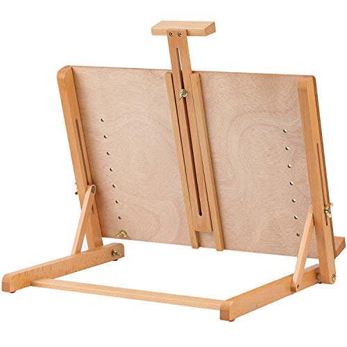 MEEDEN Large Drawing Board Easel, Solid Beech Wooden Tabletop H-Frame Adjustable Easel Artist Drawing & Sketching Board for Artists, Teens & MEEDEN