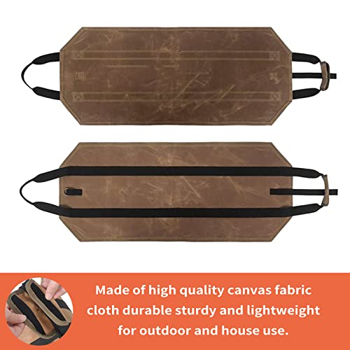 Joroamp Waxed Firewood Carrier with Handles, Canvas Log Carrier Tote Bag, Durable Fireplace Wood Stove Accessories, Perfect for Carrying Wood at Joroamp