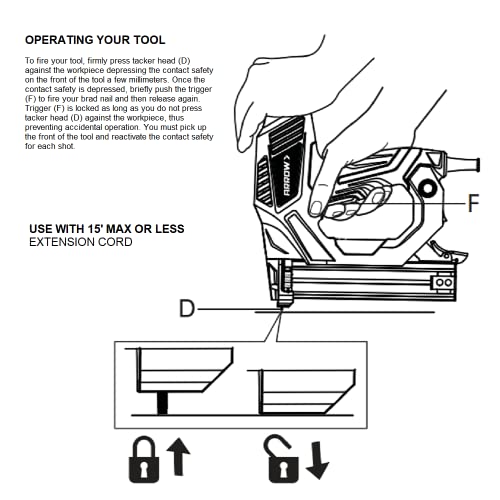 Arrow ET200BN Heavy Duty Electric Brad Nailer, Professional Nail Gun for Trim, Picture Frames, Crafts, Fencing, Uses Brad Nails in 5/8-Inch, Arrow Fastener