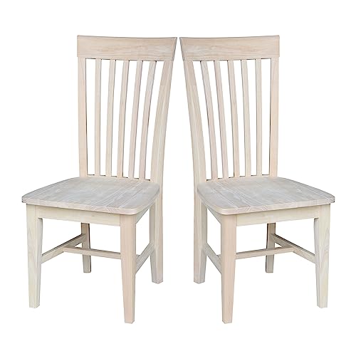 International Concepts C-465 Pair of Tall Mission Chairs, Wood, Unfinished IC International Concepts