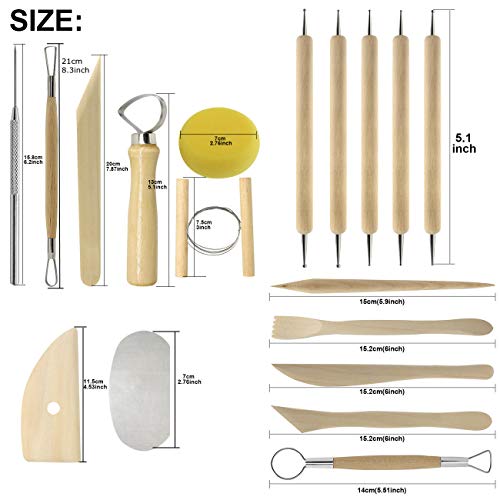 Augernis Pottery Sculpting Tools 32PCS Ceramic Clay Carving Tools Set for Beginners Expert Art Crafts Kid's After School Pottery Classes Club Augernis