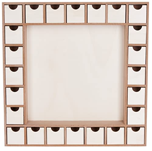BRUBAKER Wooden Advent Calendar to Fill with 24 Drawers - DIY Unfinished Christmas Calendar for Painting, Crafting and Self-Design - Reusable - 13 BRUBAKER