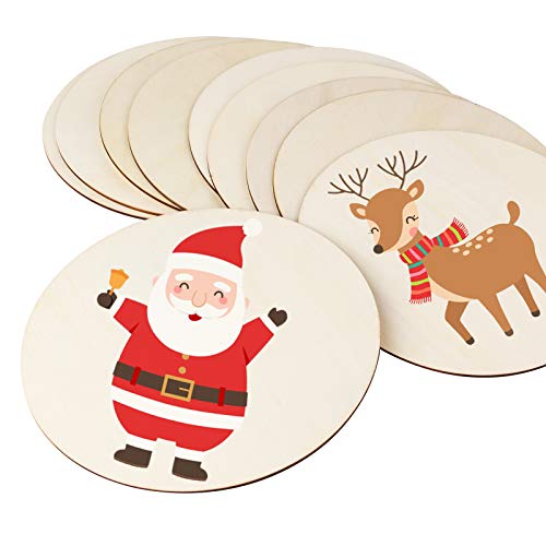 Arroyner 2" Small Wood Circles Round Wood Discs DIY Unfinished Round Blank Wooden for Crafts, School Project, Decoration 120 Pieces Arroyner