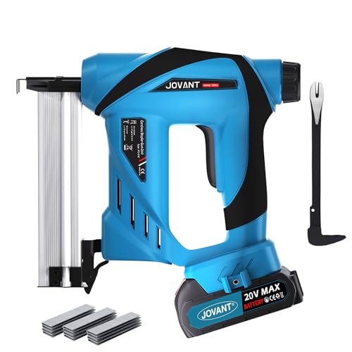 Electric Nail Gun Battery Nail Gun with 20V 2.0Ah Li-ion Battery, 2 in 1 Cordless Nail Gun with Staple Remover, 5/8 to 1-1/4 Inch Brad Nailers for jovant