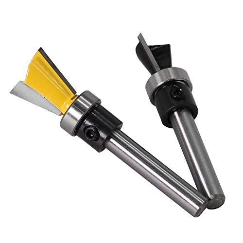 Wolfride 2Pcs Dovetail Router Bits 1/4 Inch Shank Dovetail Joint Router Bit Set with Bearing for Woodworking Cutter Wolfride