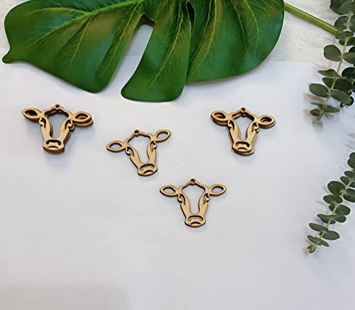 30PCS of Cow Outline Wooden Earrings Blanks,DIY Farmhouse Wood Earrings Blanks for Craft Jewelry Making (2'') Yuxuanish