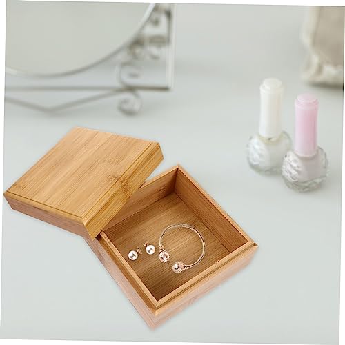 MAGICLULU 2 Pcs Wooden Storage Box Treasure Chest Unfinished Wooden Chest Jewelery Organzer Tarot Unfinished Wood Crates Blank Wooden Storage Bins MAGICLULU