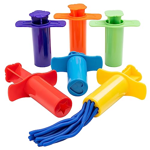 READY 2 LEARN Dough Extruders - Set of 6 - Play Dough Tools - for Ages 2+ - Art Accessories for Pottery and Dough READY 2 LEARN