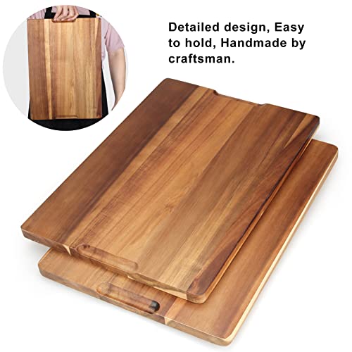 Handmade Acacia Wood Cutting Board Kitchen Fruit Rectangle Wooden Charcuterie Board Meats Cheese Boards Platter Butcher Block Serving Board Chopping Ayiaren