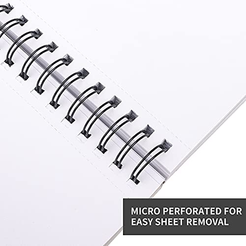 FIXSMITH 9"X12" Sketch Book | 400 Sheets (68 lb/100gsm) Sketchbook| 4 Pack (100 Sheets Each) |Acid Free Drawing Paper | Spiral Bound Sketchpad for FIXSMITH