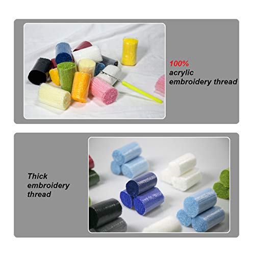 QJBMEI Latch Hook Rug Kits for Adults with Printed American Flag Canvas DIY Tapestry Kits Rug Making Kit Crocheting Embroidery Set 20.5" X QJBMEI