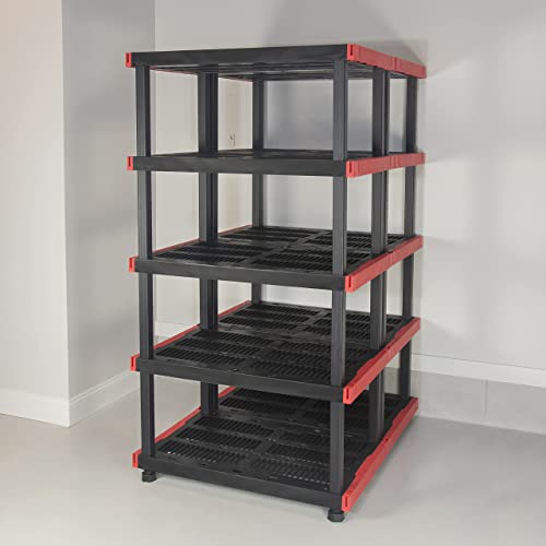 CX Craftsman, 5-Tier Highly Durable Storage Rack, 200lbs/shelf, (72.3”H x 40”W x 24”D), Interlocking Shelving Unit and Weather-Resistant Design, CX
