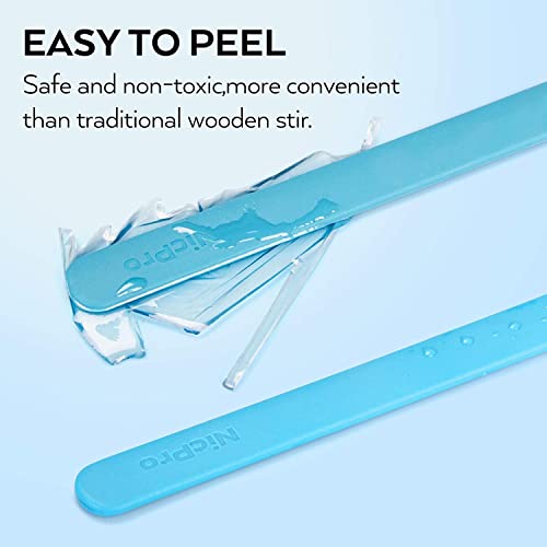 Nicpro Silicone Stir Sticks Kit, 2 PCS Silicone Resin Popsicle Sticks & 2 PCS Silicone Spatula Scraper for Mixing Resin, Wax, Paint, Epoxy, DIY Nicpro