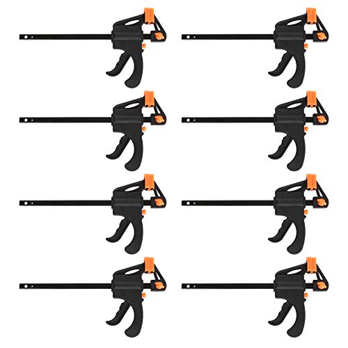 LISHINE 4 Inch Bar Clamps for Woodworking, 8 Pack Quick Grip Clamps Trigger Clamp One Handed Ratchet Clamp, Mini Small Bar Clamp for Craft LISHINE