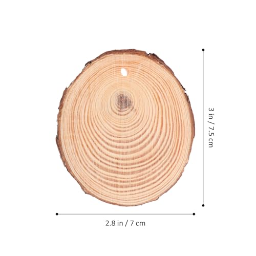 KALLORY 25pcs Natural Wood Slices 2-3 inch Thick Unfinished Wood kit Predrilled with Hole Rope Wooden Circles for Arts Wood Slices Christmas KALLORY
