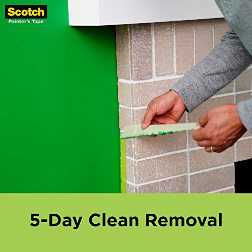 Scotch Painter's Tape Rough Surface Extra Strength Painter's Tape, Green, Tape Protects Surfaces and Removes Easily, Rough Surface Painting Tape for Scotch