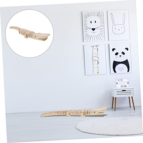 Abaodam 5pcs Toy for Kids Kid Toy Wood Toys Jungle Animal Figures DIY Wood Toy Painting Blank Crocodile Toy Unfinished Crocodile Toy Crocodile Abaodam