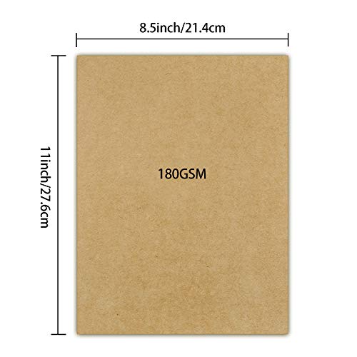 Kraft Paper,Kraft Cardstock for Arts, Crafts, Office, 70 Sheets 8.5 x 11 Inches 180GSM Kraft Paper QYH