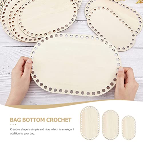Wooden Bag Base 4pcs Bamboo Strips Wooden Crochet Bag Bottom Wooden Basket Bottom Hollow Crochet Basket Base DIY Crocheting Wood Base Reed Geek EXCEART
