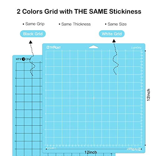HTVRONT Light Grip Cutting Mat for Cricut, 6 Pack Cutting Mat 12x12 for Cricut Explore Air 2/Air/One/Maker, Light Adhesive Sticky Quilting Cutting HTVRONT