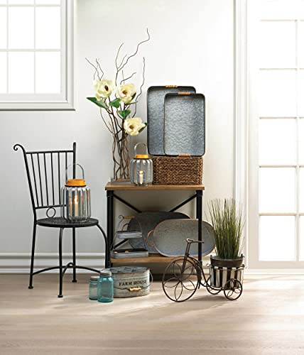 Accent Plus 10018514 Large Galvanized Metal Lantern, Multicolor Accent Plus