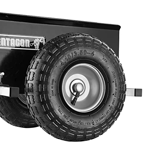 Drywall Cart - Lumber, Wood Paneling, and Plywood Carrier Holds up to 600lbs - Door Dolly with 10-inch Inflatable Wheels by Pentagon Tools (Black) PENTAGON TOOLS