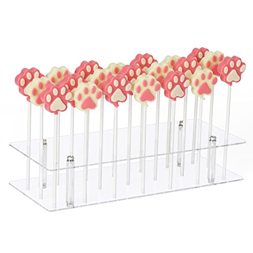 Cake Pop Stand, 21 Holes Lollipop Display Stand, Acrylic Clear Cake Pop Display Holder, Cakepopsical Stand for Weddings, Baby Showers, Birthday, Suneerplay