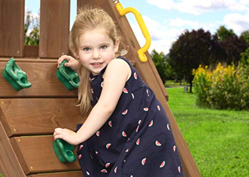 Creative Playthings Northbridge Pack 4 Wooden Swing Set (Made in The USA), Includes Climbing Wall for Kids, Playground Swings & Slide, Monkey Bars & Creative Playthings LTD.