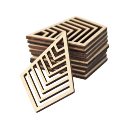 ALL SIZES BULK (12pc to 100pc) Unfinished Wood Laser Cutout Diamond Shape with Chevron Lines Cutouts Dangle Earring Jewelry Blanks Shape Crafts Made Texan Wood Crafts