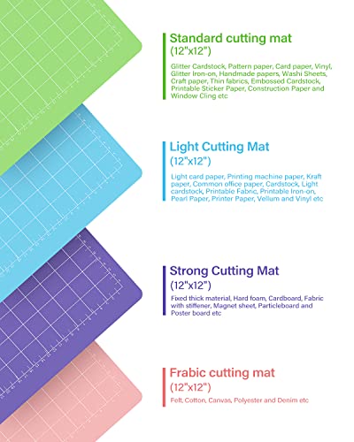 Gwybkq Cutting Mat for Cricut Maker 3/Maker/Explore 3/Air 2/Air/One 12 Pack 12x12 Variety Grip Sticky Pad Replacement Accessories for Silhouette Gwybkq
